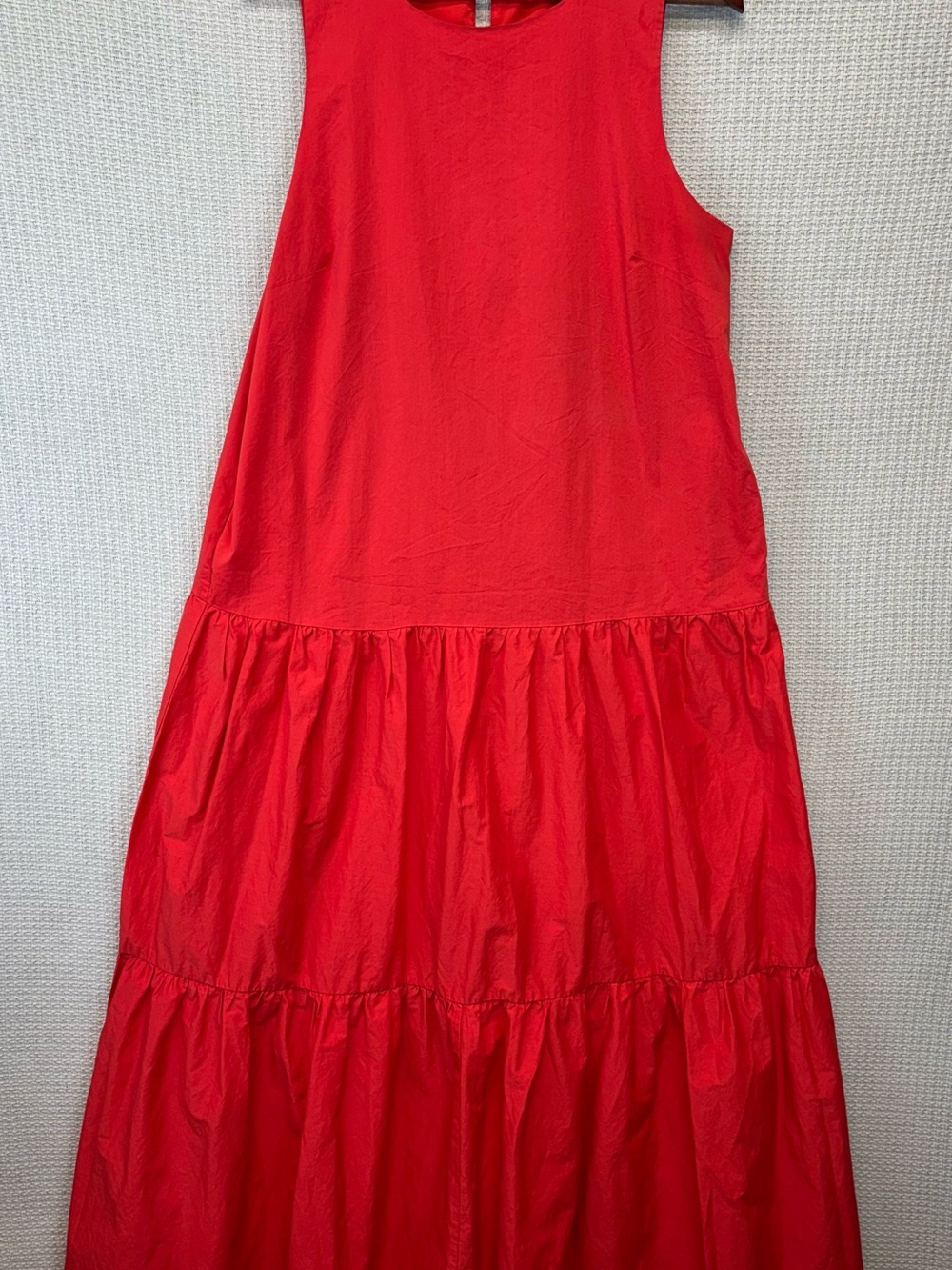 Melloday Tiered Red Maxi Dress Women XL Smocked Sleeveless Boho Preppy July 4th